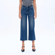 High Rise Wide Leg Jeans with Raw Hem SURF-Jeans-BAYEAS-24-SURF-Urbanheer