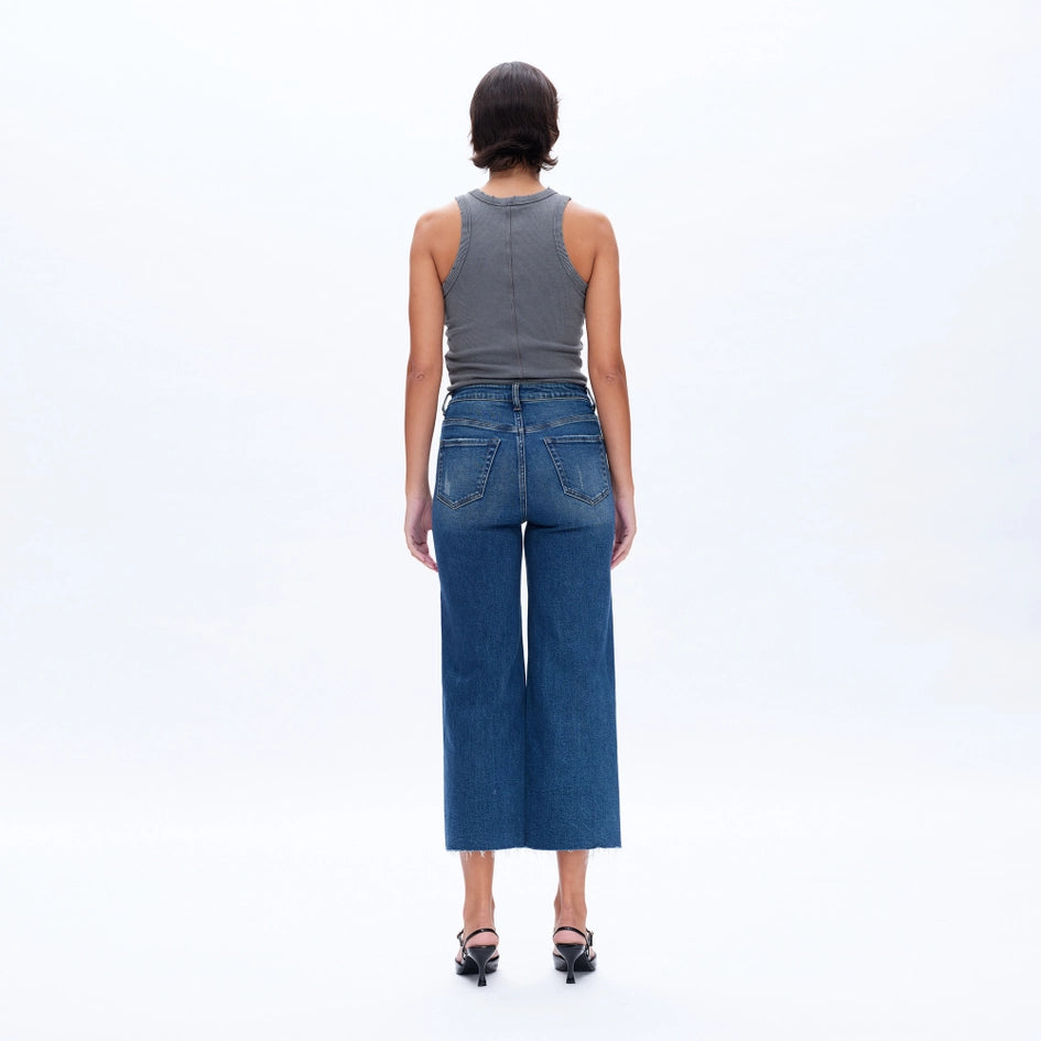 High Rise Wide Leg Jeans with Raw Hem SURF-Jeans-BAYEAS-24-SURF-Urbanheer