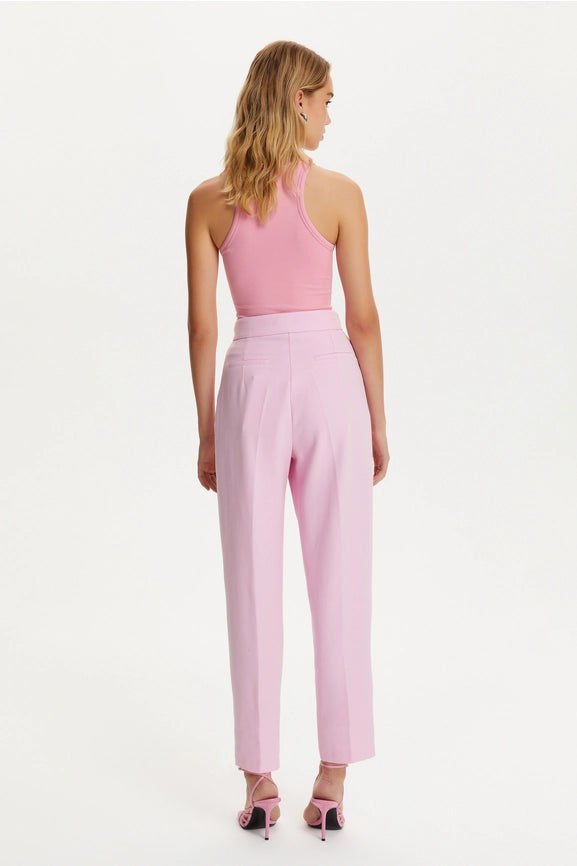High Waist Carrot Pants-Pants-NOCTURNE-L-Pink-Urbanheer