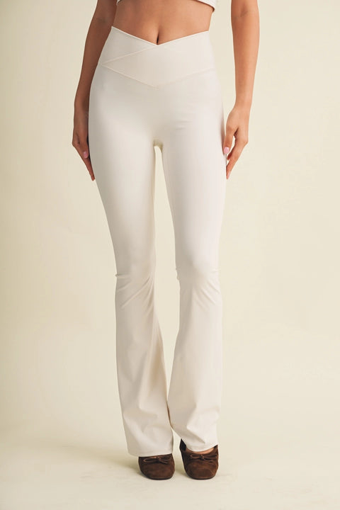 High Waist Crossover Flare Leggings