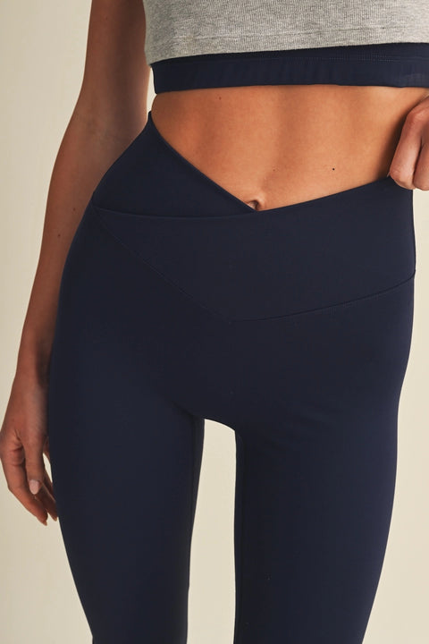 High Waist Crossover Flare Leggings