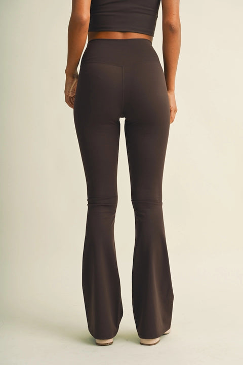 High Waist Crossover Flare Leggings