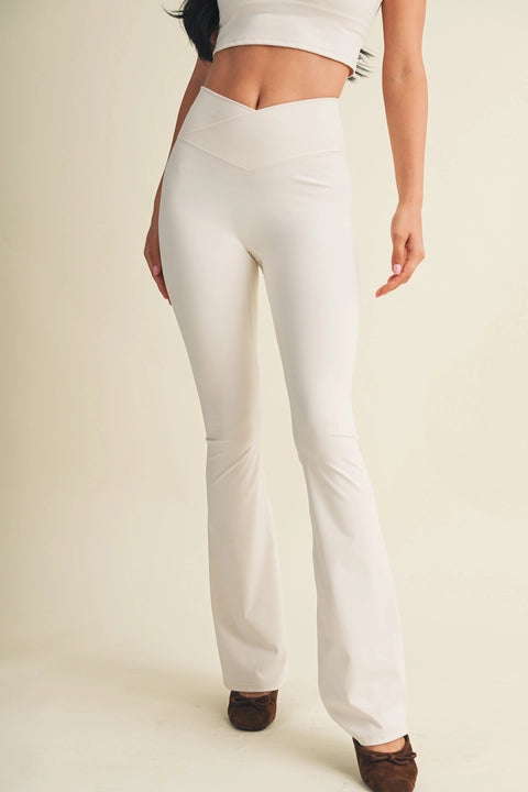 High Waist Crossover Flare Leggings