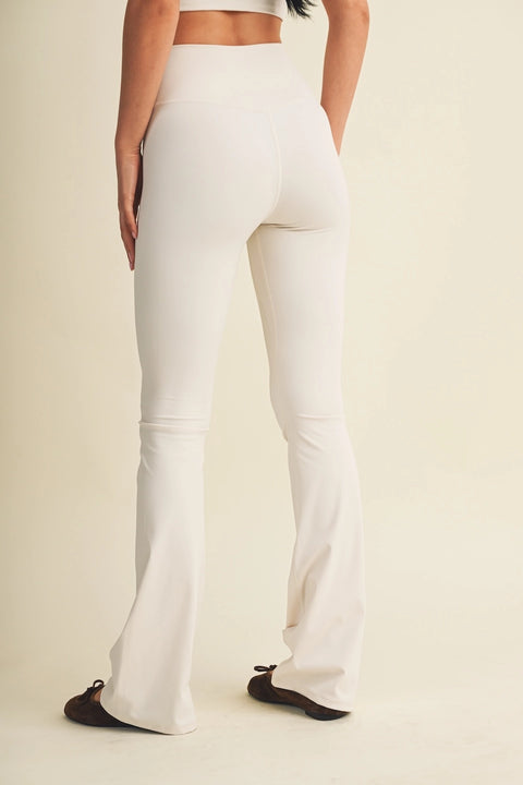 High Waist Crossover Flare Leggings