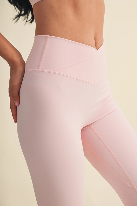 High Waist Crossover Flare Leggings