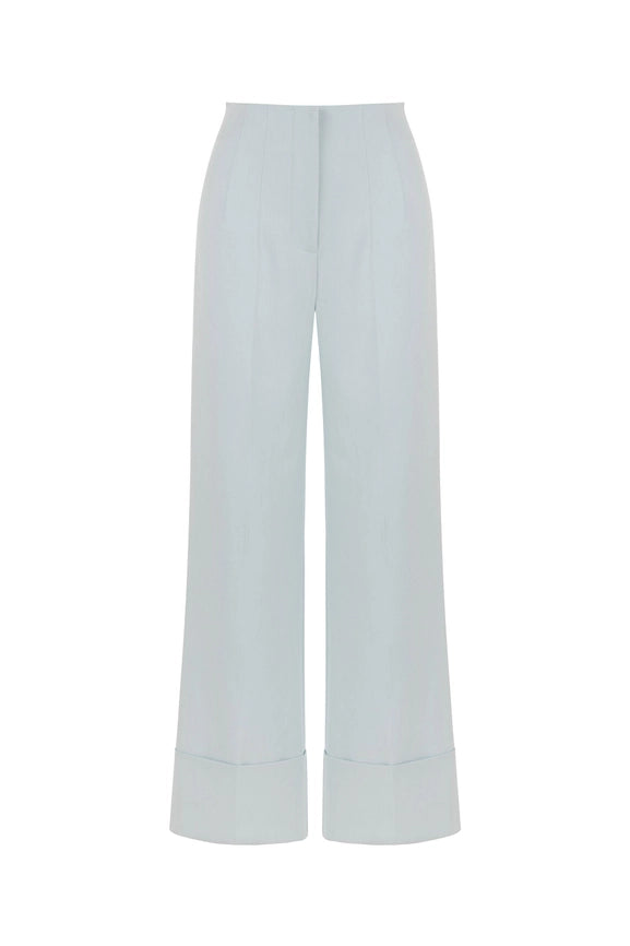 High-Waist Flowy Palazzo Pants Light Blue-Pants-NOCTURNE-XS-Light Blue-Urbanheer
