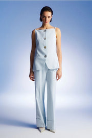 High-Waist Flowy Palazzo Pants Light Blue-Pants-NOCTURNE-XS-Light Blue-Urbanheer