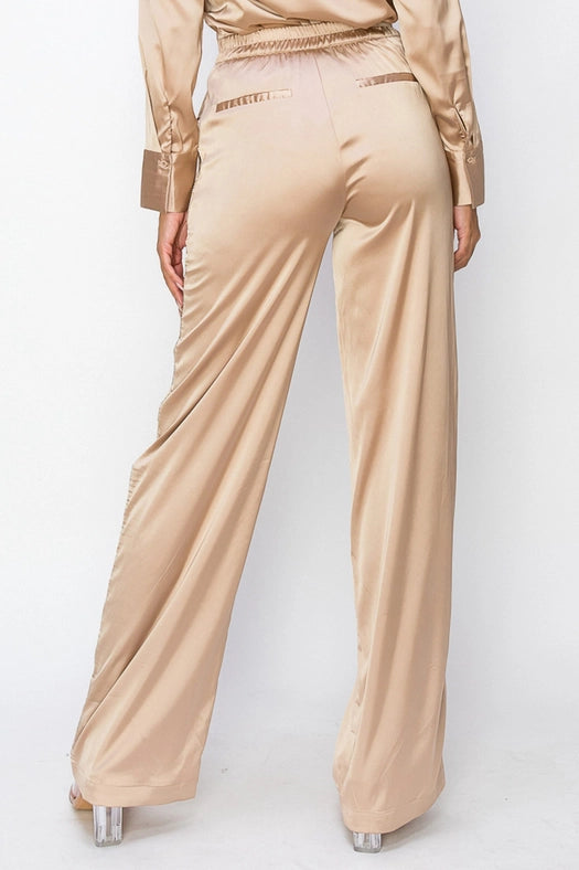 High-Waist Long Pants-Pants-One n' More Inc.-S-CHAMPAGNE-Urbanheer