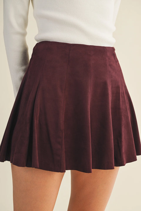 High-Waist Paneled Flare Mini Skirt