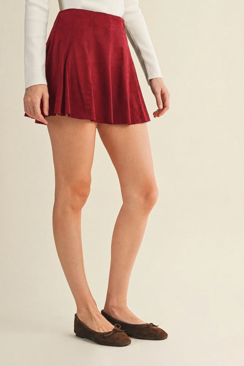 High-Waist Paneled Flare Mini Skirt