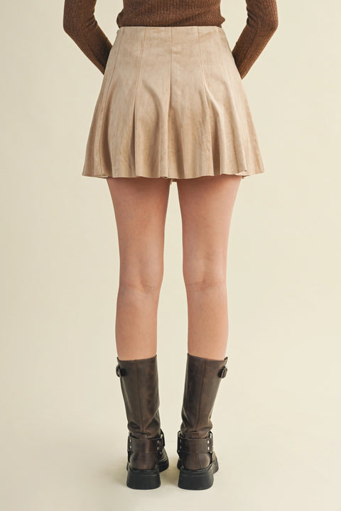 High-Waist Paneled Flare Mini Skirt