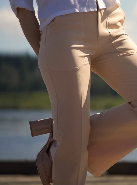 High Waist Signature Pants Beige