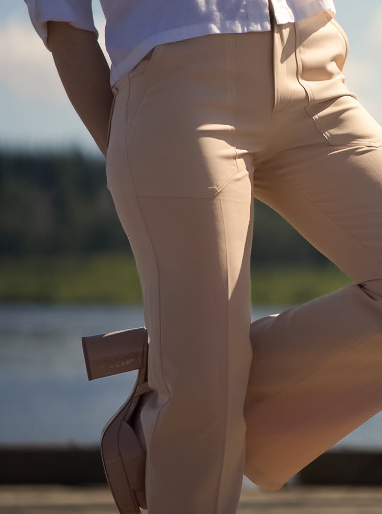 High Waist Signature Pants Beige