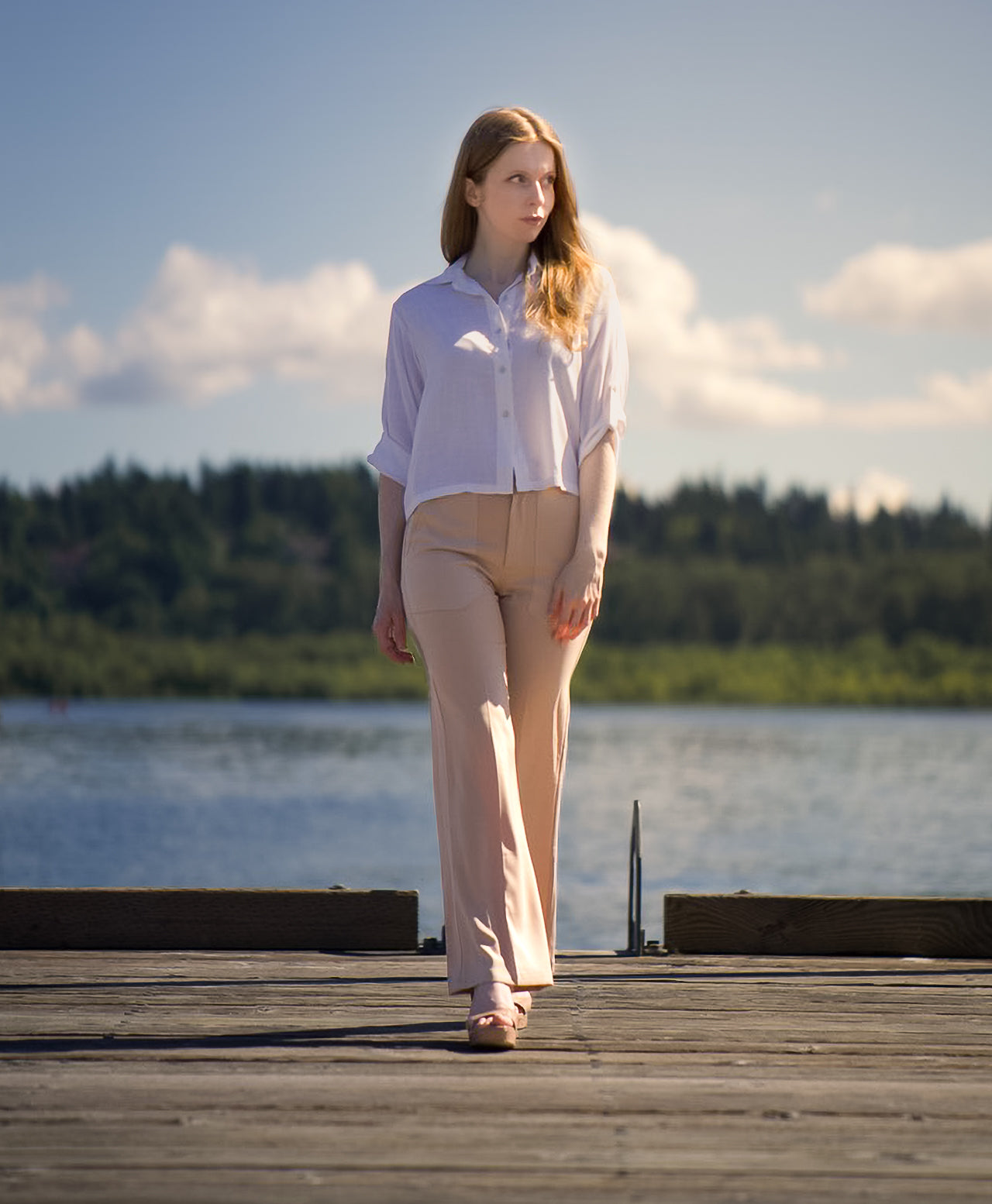 High Waist Signature Pants Beige