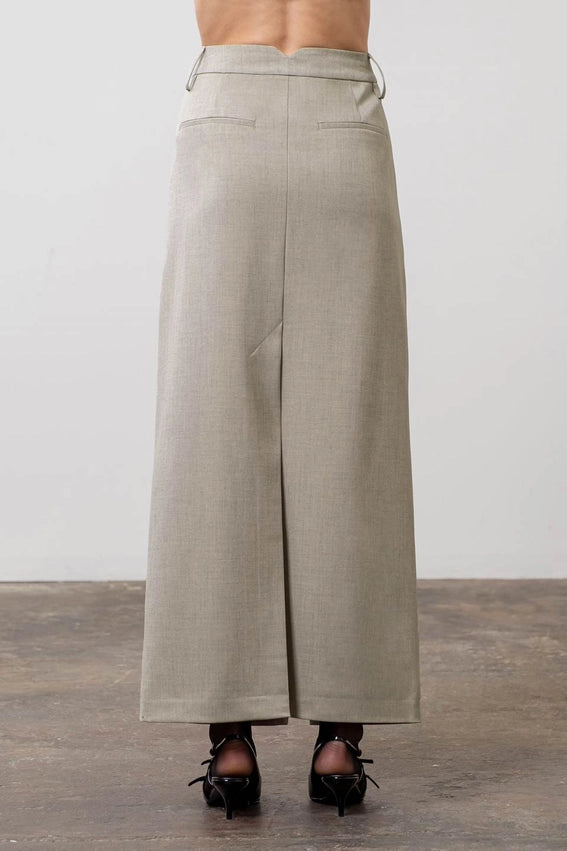 High Waist Split Maxi Skirt-Skirts-Moon River-XS-SAGE-Urbanheer