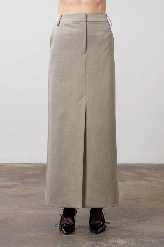 High Waist Split Maxi Skirt-Skirts-Moon River-XS-SAGE-Urbanheer