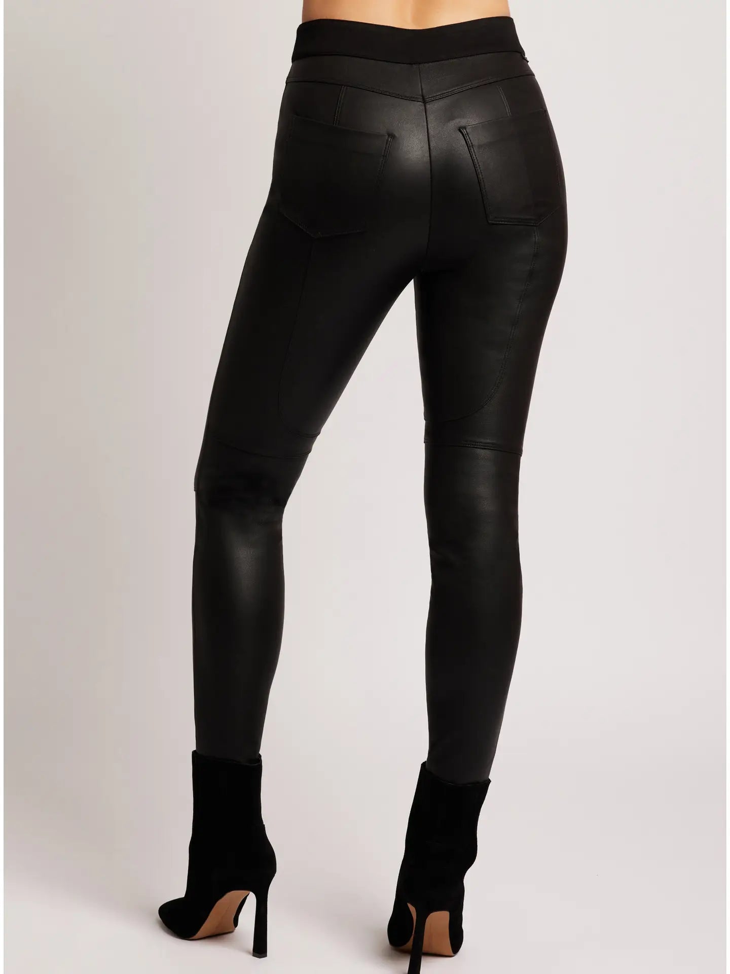 High Waist Stretch Leather Pant