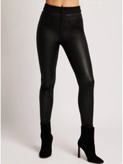 High Waist Stretch Leather Pant