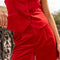 High Waist Velvet Shorts Red-Shorts-Attentif Paris-S-Red-Urbanheer