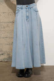 High Waist Vintage Full Long Skirt-Skirt-Blue B-S-LIGHT WASH-Urbanheer