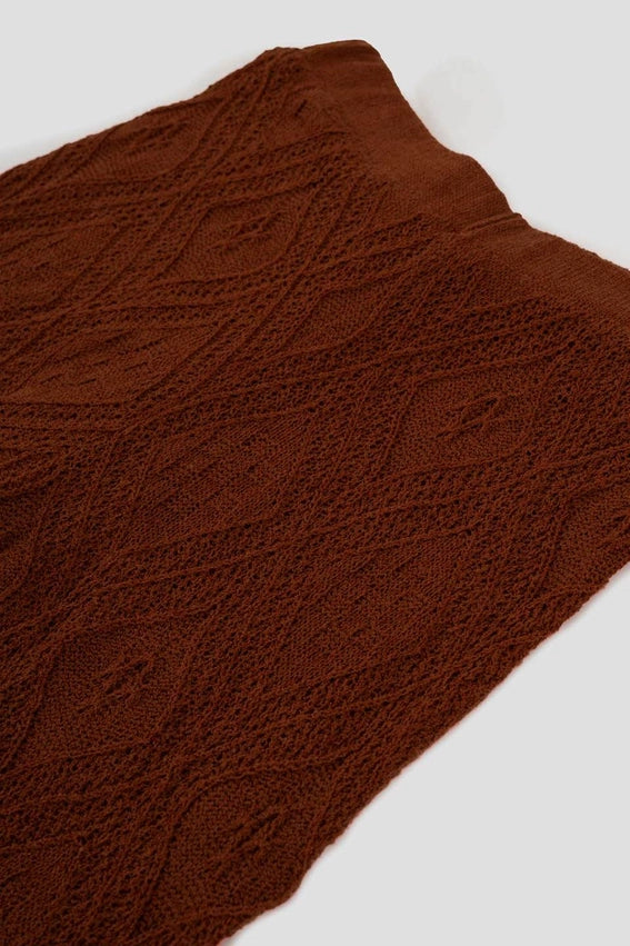 High Waist Wide Leg Crochet Knit Pants-Pants-Moon River-XS-RUST-Urbanheer