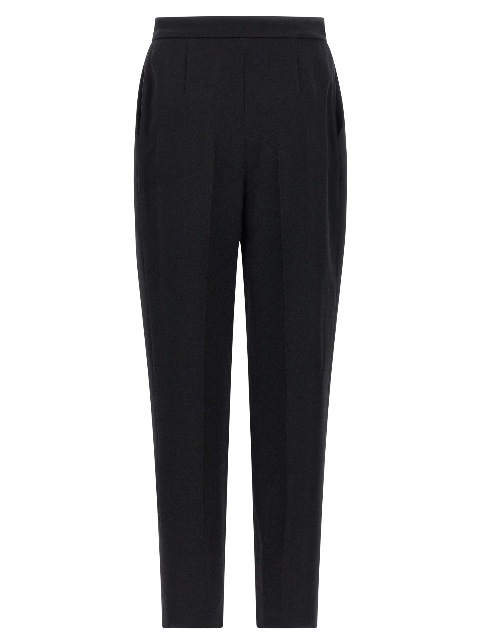 High Waist Wool Grain de Poudre Trousers