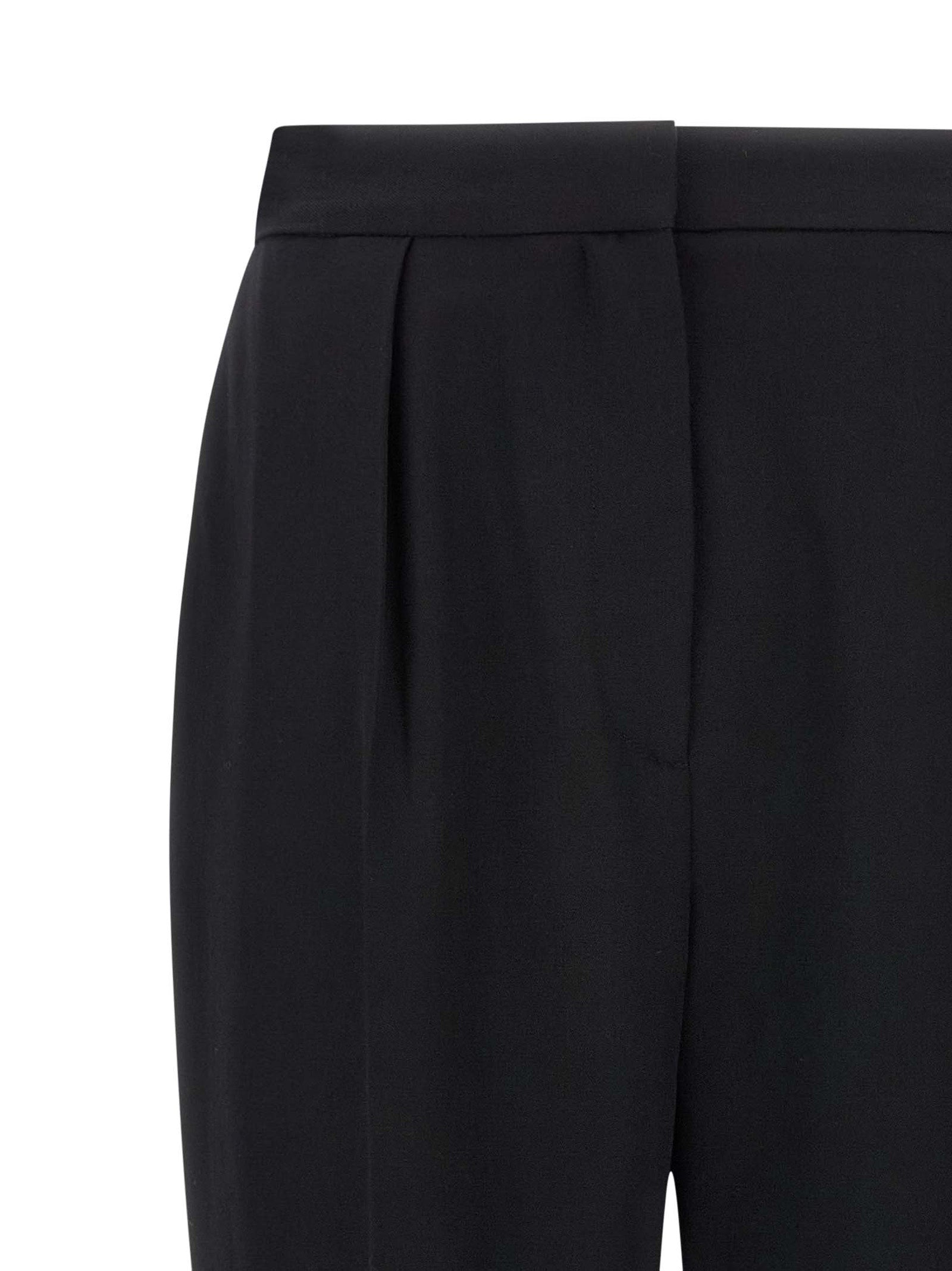 High Waist Wool Grain de Poudre Trousers