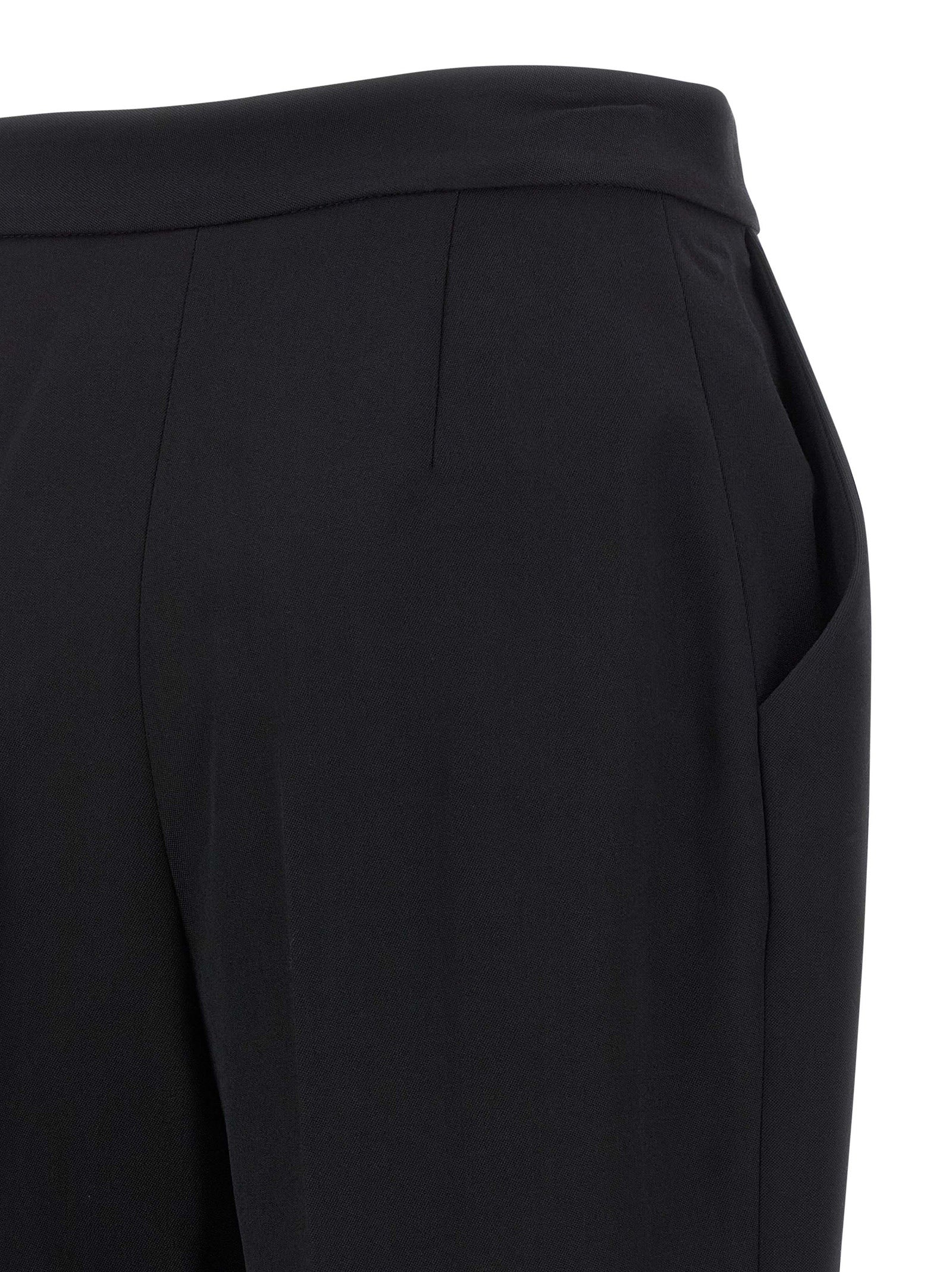 High Waist Wool Grain de Poudre Trousers