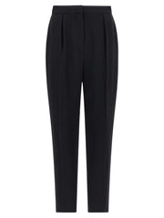 High Waist Wool Grain de Poudre Trousers