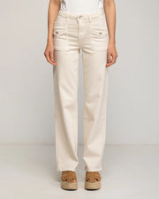 High-Waisted Jeans with Front Pockets-Jeans-Tantra-XS-Ecru-Urbanheer