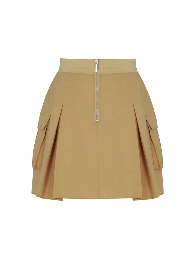 High-Waisted Ribbed Mini Skirt-Skirt-NOCTURNE-XS-Camel-Urbanheer