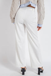 High Waisted Trousers with Waist Button-Trousers-Edit by Nine-S-IVORY-Urbanheer