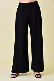 High Waisted Wide Leg Relaxed Fit Lounge Pants Black-Pants-Fore Collection-S-Urbanheer