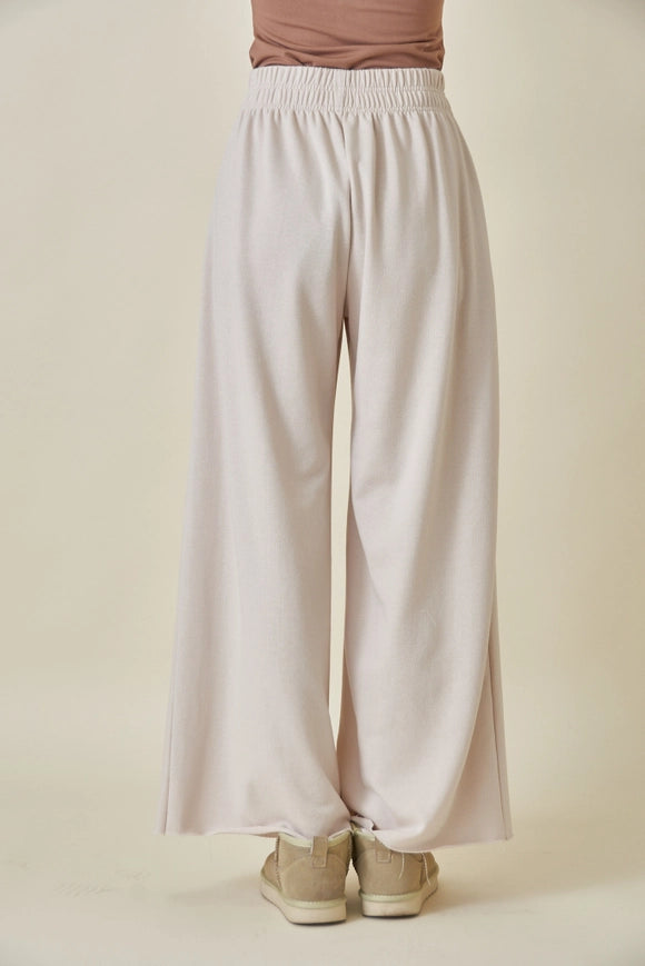 High Waisted Wide Leg Relaxed Fit Lounge Pants Seashell-Pants-Fore Collection-S-Urbanheer