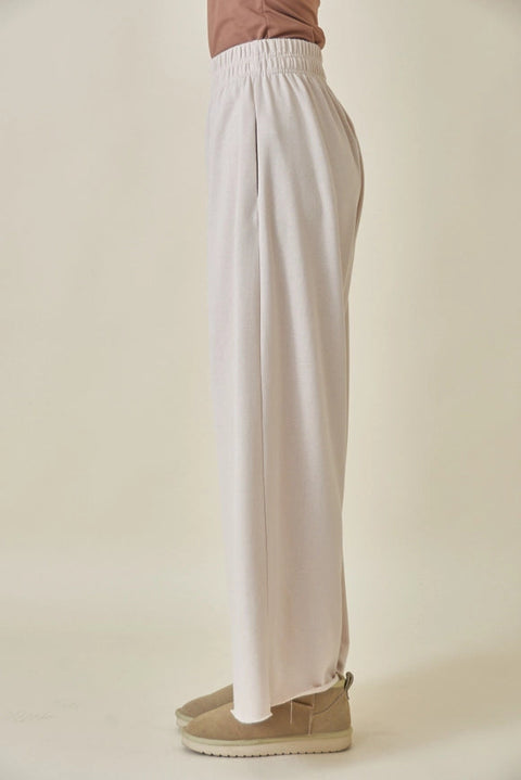 High Waisted Wide Leg Relaxed Fit Lounge Pants Seashell-Pants-Fore Collection-S-Urbanheer