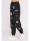Hight Waist Multi Patches Jogger Pants Black-Pants-JADE BY JANE-S-Black-Urbanheer