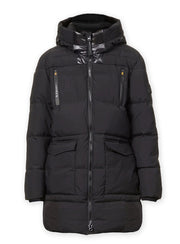 Hodded Long Puffer Jacket-Puffer Jacket-Point Zero-S-Black-Urbanheer