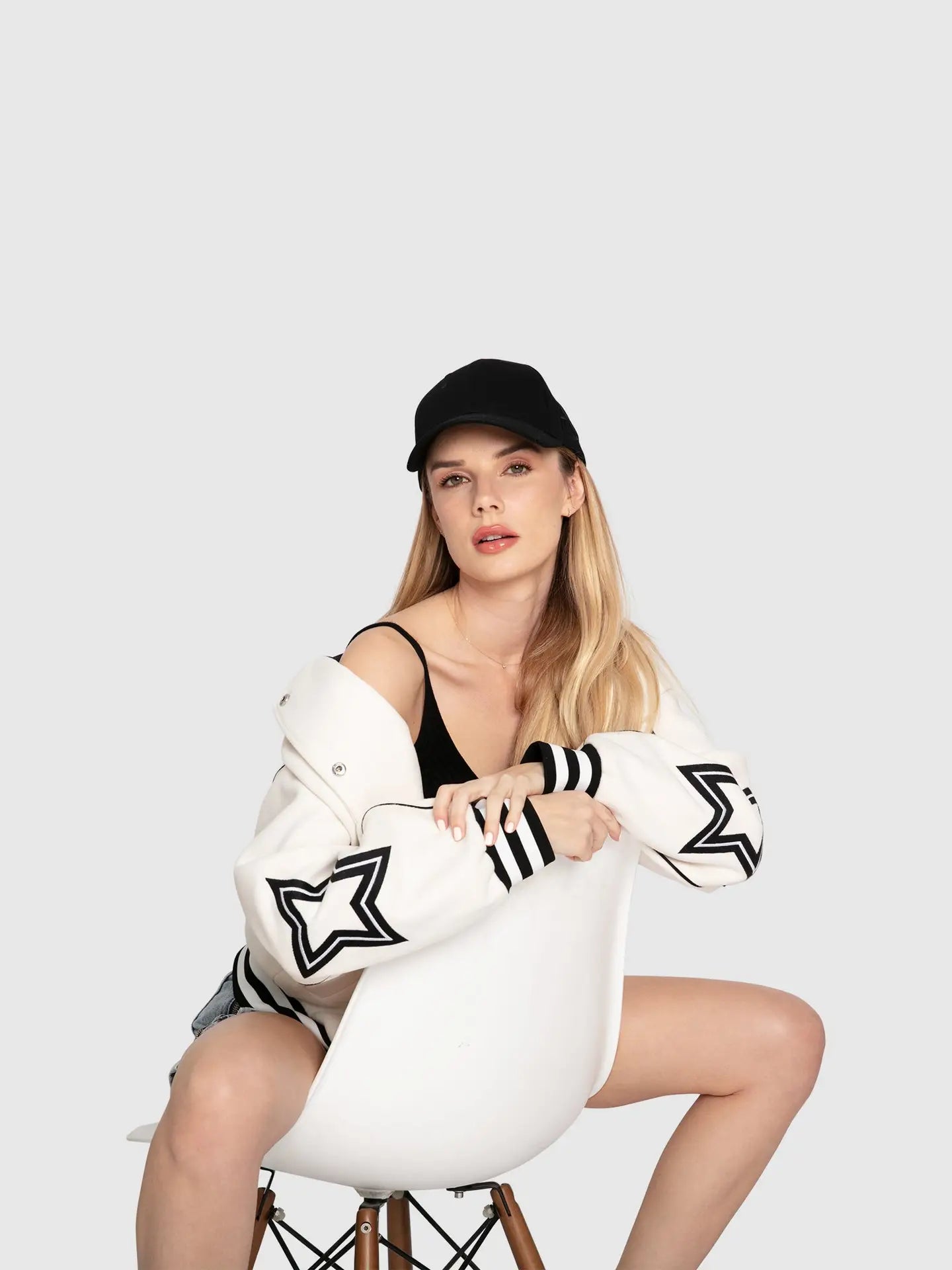 Hold Me Close Letterman Bomber - Stud Fastening