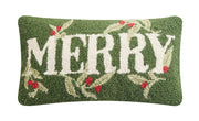 Holiday Merry Hook Pillow-Pillow-Peking Handicraft-16 x 9 x 1.6 in (40.6 x 22.9 x 4.1 cm)-Urbanheer