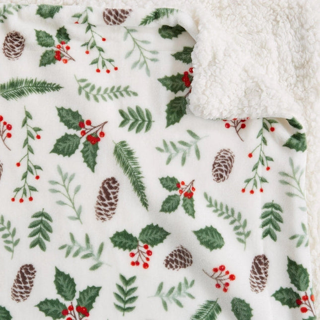 Holiday Sherpa Throw - Esmay Collection Little Holly