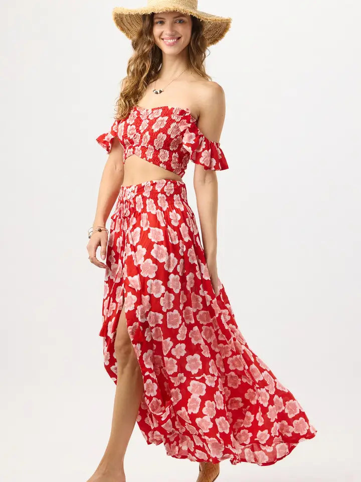 Hollie Crop Top Lanai Floral Red-Crop Tops-Tiare Hawaii-One Size-Lanai Floral Red-Urbanheer