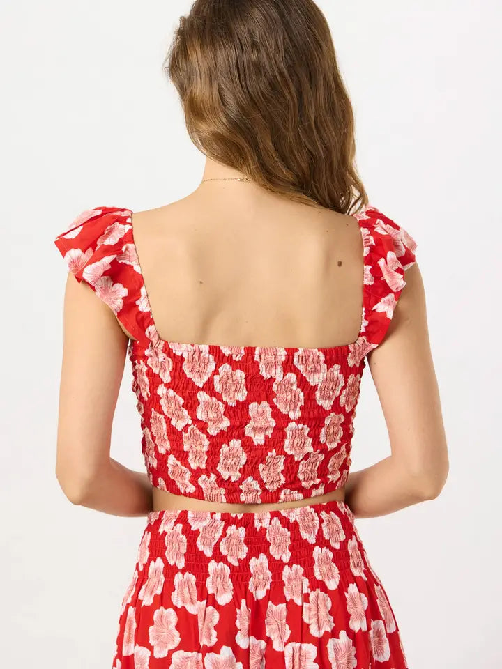 Hollie Crop Top Lanai Floral Red-Crop Tops-Tiare Hawaii-One Size-Lanai Floral Red-Urbanheer
