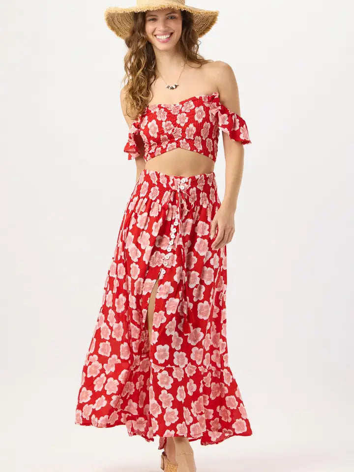 Hollie Crop Top Lanai Floral Red-Crop Tops-Tiare Hawaii-One Size-Lanai Floral Red-Urbanheer