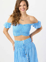 Hollie Crop Top Sleet Sky-Crop Tops-Tiare Hawaii-One Size-Sleet Sky-Urbanheer