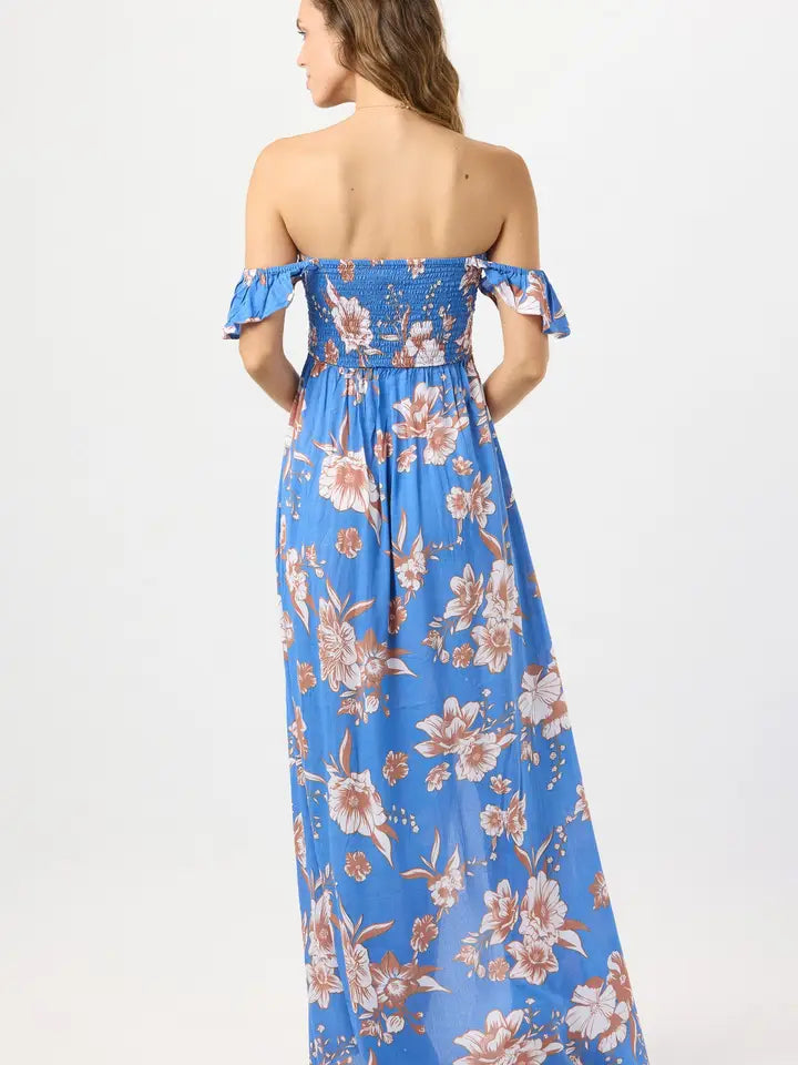 Hollie Maxi Dress Blooming Orchid Blue-Dress-Tiare Hawaii-One Size-Blooming Orchid Blue-Urbanheer