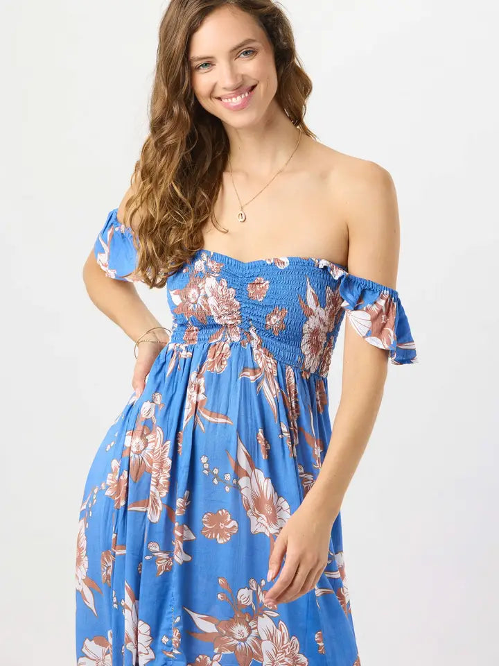 Hollie Maxi Dress Blooming Orchid Blue-Dress-Tiare Hawaii-One Size-Blooming Orchid Blue-Urbanheer