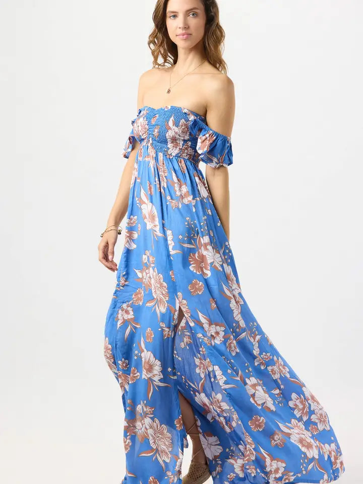 Hollie Maxi Dress Blooming Orchid Blue-Dress-Tiare Hawaii-One Size-Blooming Orchid Blue-Urbanheer
