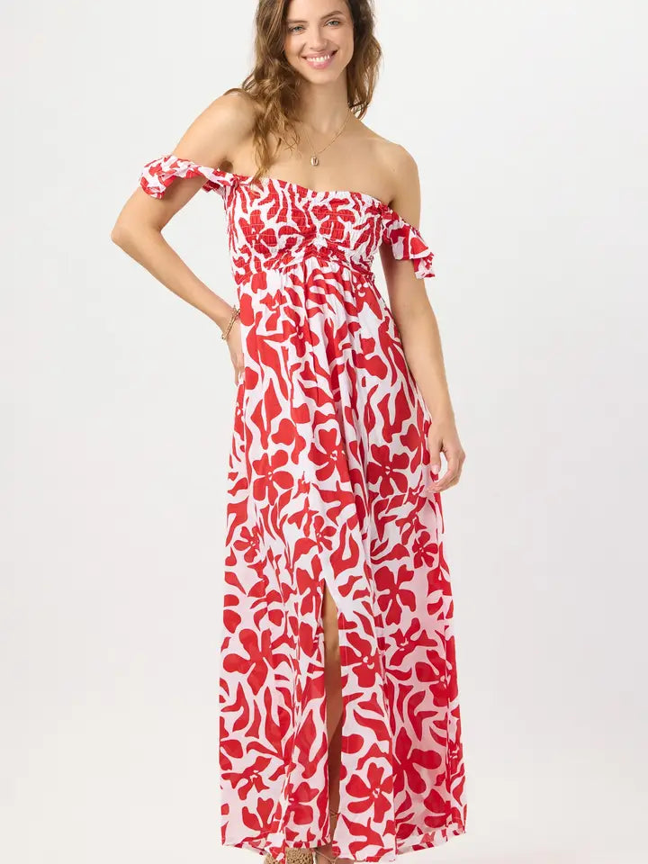 Hollie Maxi Dress Bora Bora Red-Dress-Tiare Hawaii-One Size-Bora Bora Red-Urbanheer
