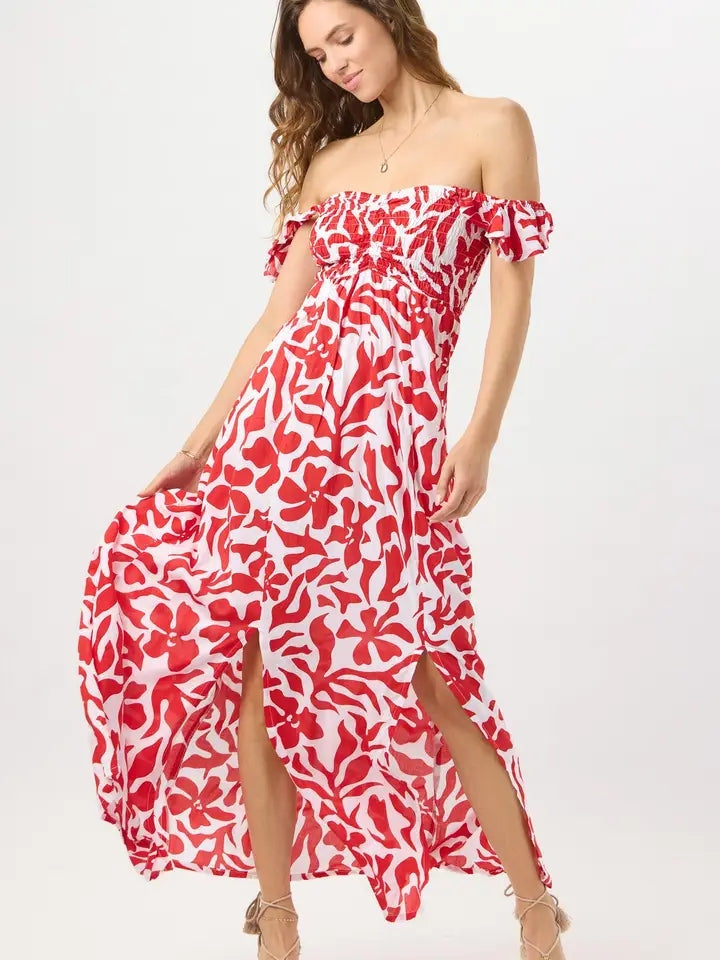 Hollie Maxi Dress Bora Bora Red-Dress-Tiare Hawaii-One Size-Bora Bora Red-Urbanheer