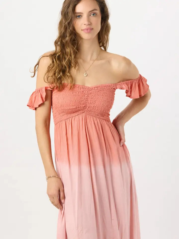 Hollie Maxi Dress Coral Rouge Ombre-Dress-Tiare Hawaii-One Size-Coral Rouge Ombre-Urbanheer